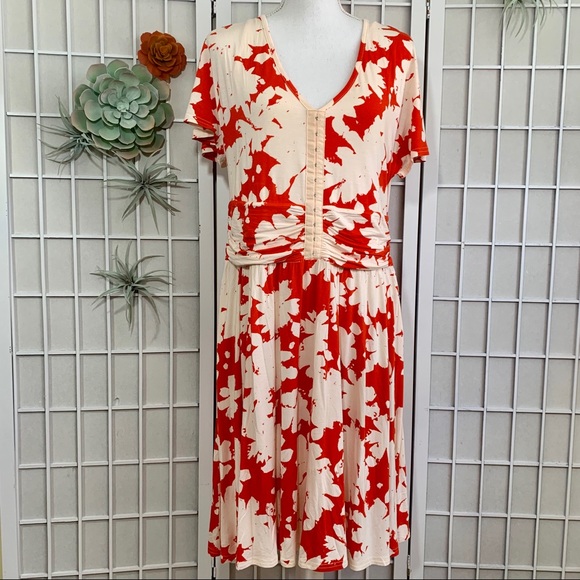 SOLD Maeve Summer Breeze Orange Floral Dress - Picture 2 of 7